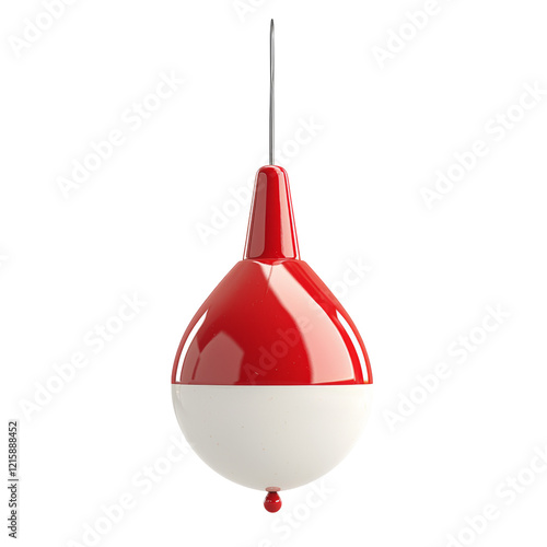 Vintage Red and White Fishing Bobber Decoration Isolated on transparent background photo