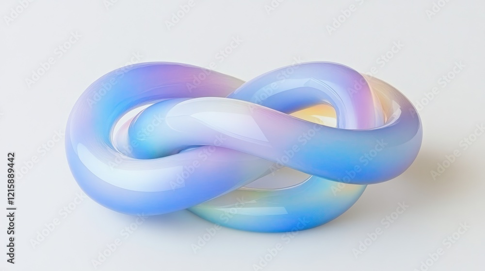 Fototapeta premium Abstract Pastel Knot Intertwined Tubes Smooth Surface Modern Design