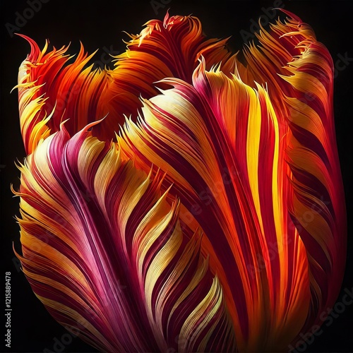 Tulip s Flame The vibrant flame like markings on a Rembrandt tul photo