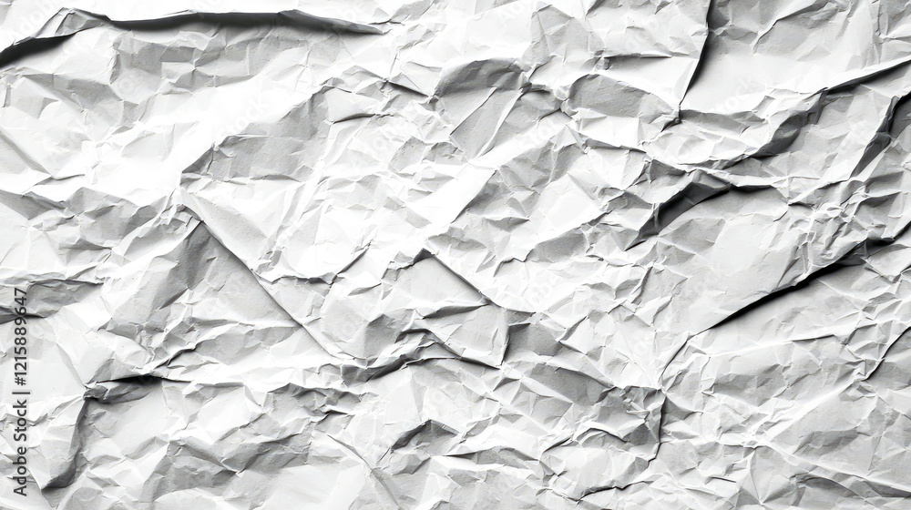 Fototapeta premium Crumpled Paper Texture: White Creased Background for Design Projects