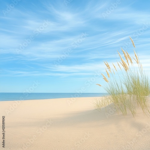 Wallpaper Mural Serene Beach Scene with Seagrass Torontodigital.ca