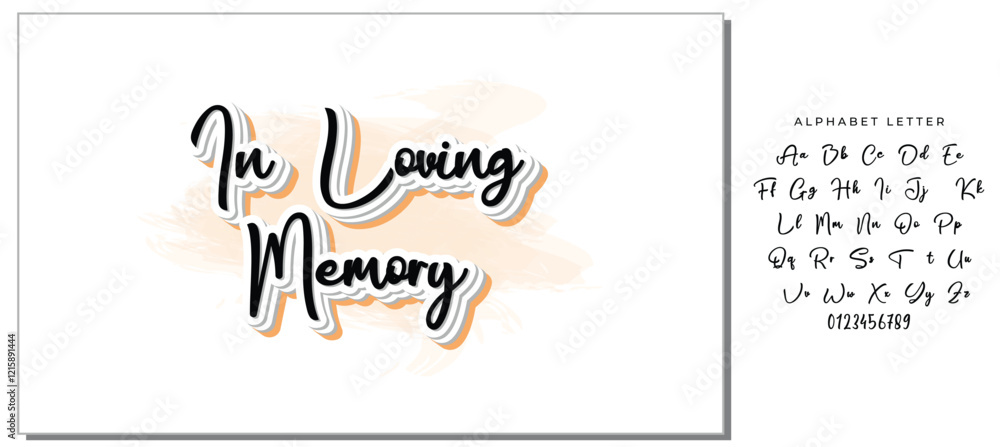 In loving memory. Lettering. Ink illustration. Modern brush calligraphy. Isolated on white background In loving memory. Lettering. Ink illustration. Modern brush calligraphy. Isolated on white background