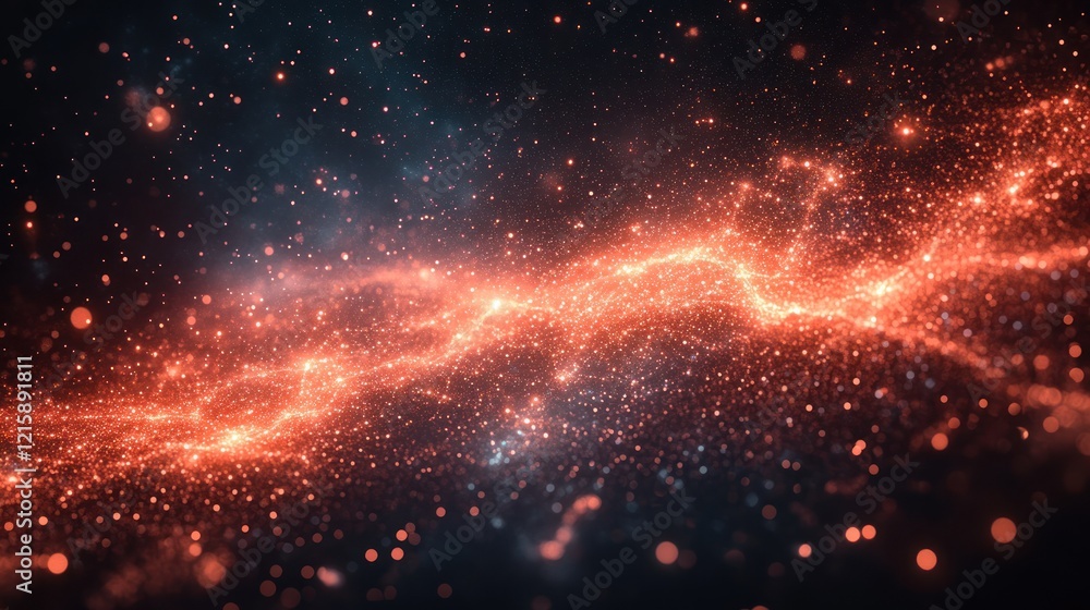Cosmic Nebula: A Celestial River of Orange and Teal Cosmic Nebula: A Celestial River of Orange and Teal