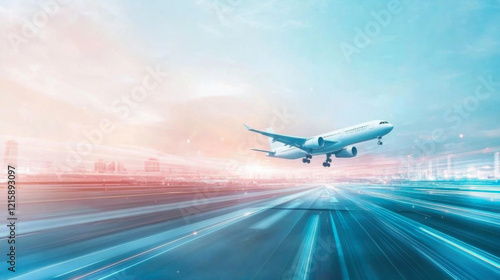 Technology digital future of commercial air transport concept