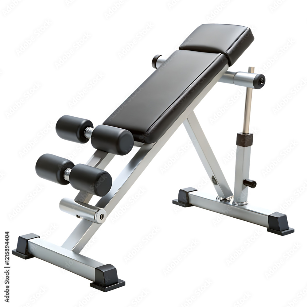 Hyperextension Bench isolated on white background as transparent. PNG. AI GENERATED. Hyperextension Bench isolated on white background as transparent. PNG. AI GENERATED.