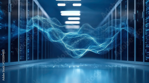 Artistic representation of data flowing seamlessly across a global cloud computing network.