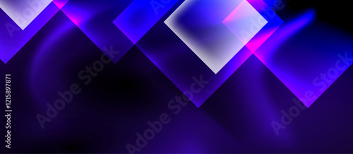 Dark neon colors with glass square shapes