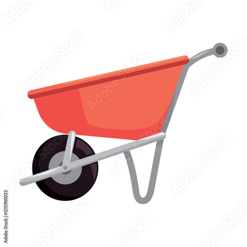 Construction wheelbarrow isolated