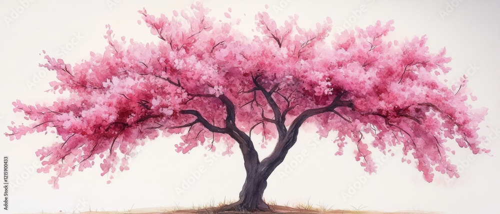 custom made wallpaper toronto digitalBeautiful Blooming Cherry Blossom Tree in Vibrant Pink Color