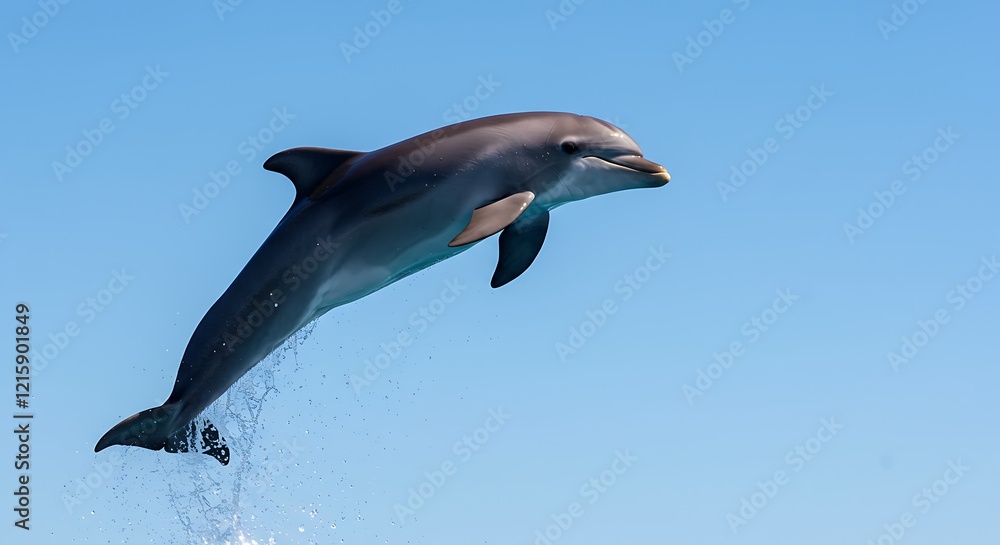 Fototapeta premium Dolphin Leaping Ocean Wildlife Photo Nature