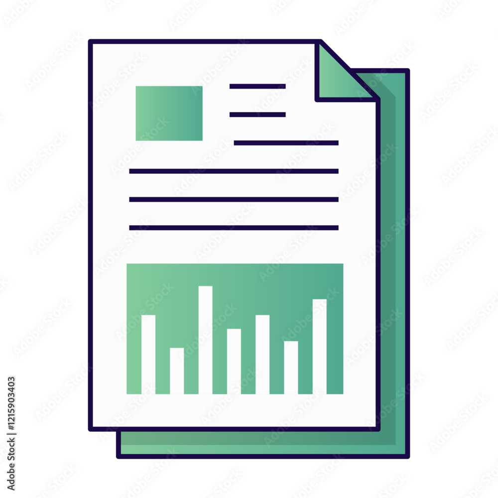 Business Report Icon Representing Data Presentation, Financial Analysis, and Performance Metrics Business Report Icon Representing Data Presentation, Financial Analysis, and Performance Metrics