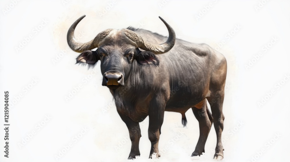 a buffalo on the white background a buffalo on the white background