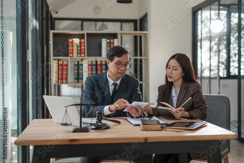 Lawyer or judge consult having team meeting with client, Law and Legal services concept