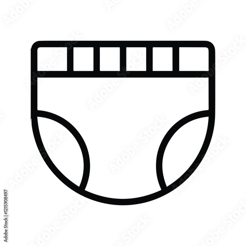 Diaper icon. Vector Illustration. Customizable thin line illustration. Editable stroke.