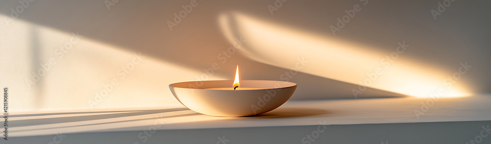 Serene Candlelight in a Minimalist Setting Serene Candlelight in a Minimalist Setting