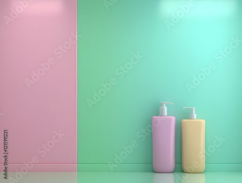 Wallpaper Mural Pastel Bottles 3D Render Torontodigital.ca