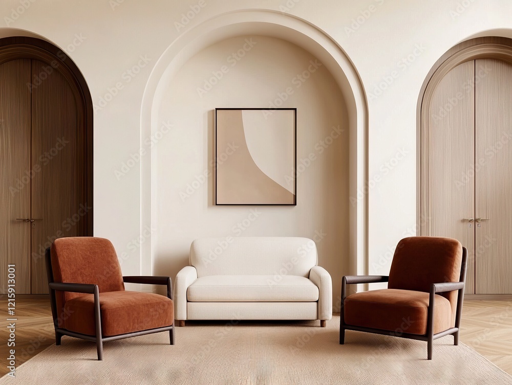 Fototapeta premium Modern home interior design stylish lifestyle inspiration for cozy living rooms in minimalist environments