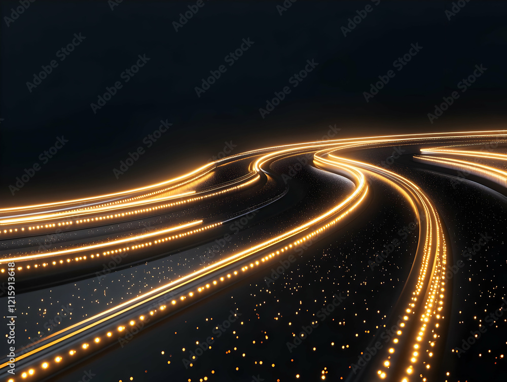 Golden Light Trails 3D Abstract Background Golden Light Trails 3D Abstract Background