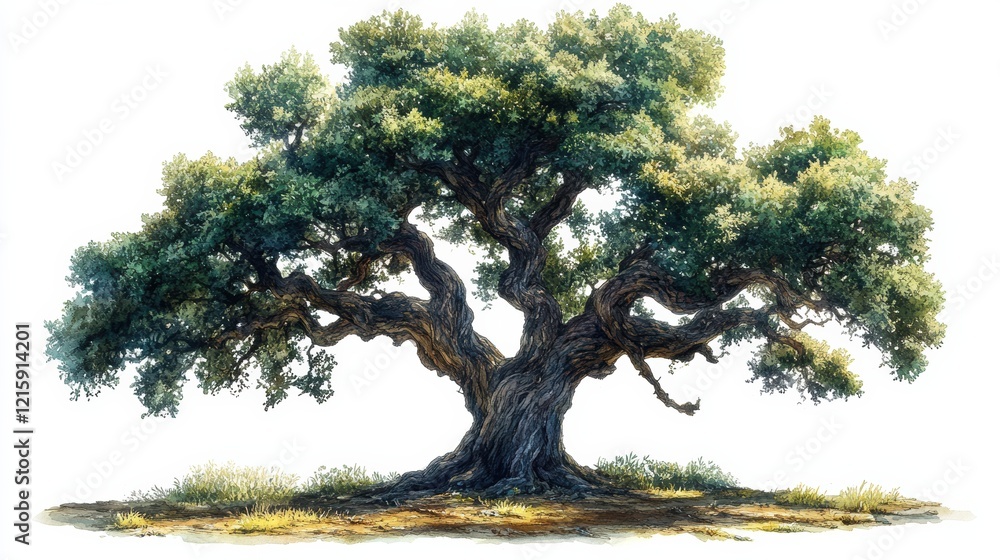 Majestic Ancient Tree with Wide Branches and Lush Green Foliage Majestic Ancient Tree with Wide Branches and Lush Green Foliage