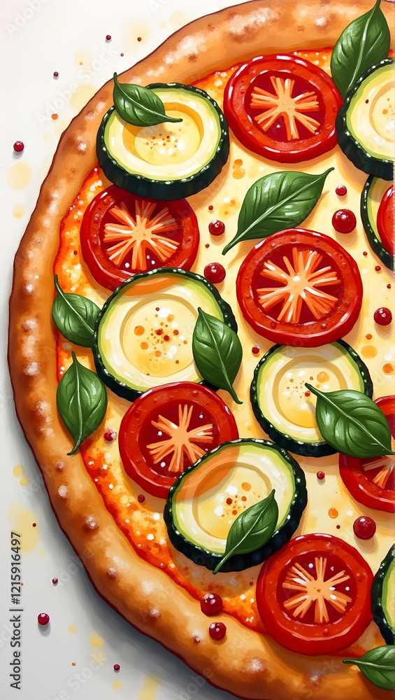 Close-Up of Fresh Vegetarian Pizza Close-Up of Fresh Vegetarian Pizza
