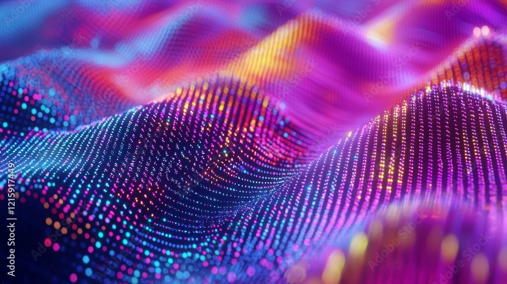 Abstract Vibrant Neon Particle Wave Background Digital Art Colorful Glowing Dots Abstract Vibrant Neon Particle Wave Background Digital Art Colorful Glowing Dots