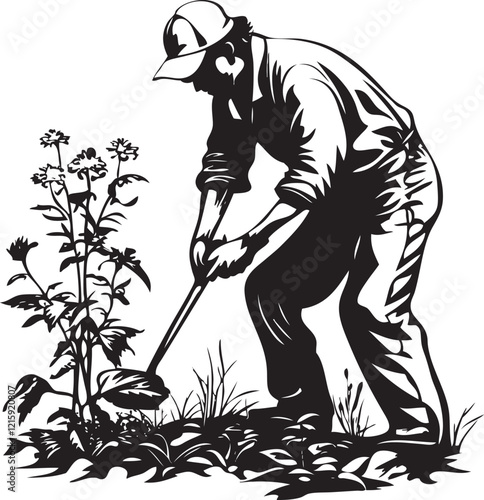 gardener with shovel