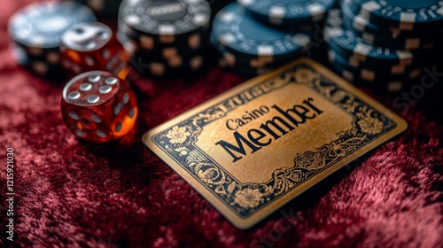 Shimmering Golden Casino VIP Card for Exclusive Members of a Luxurious Gambling Establishment