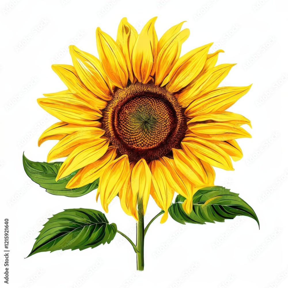 Fototapeta premium the AI Image Generator, Vivid Sunflower Bloom Illustration