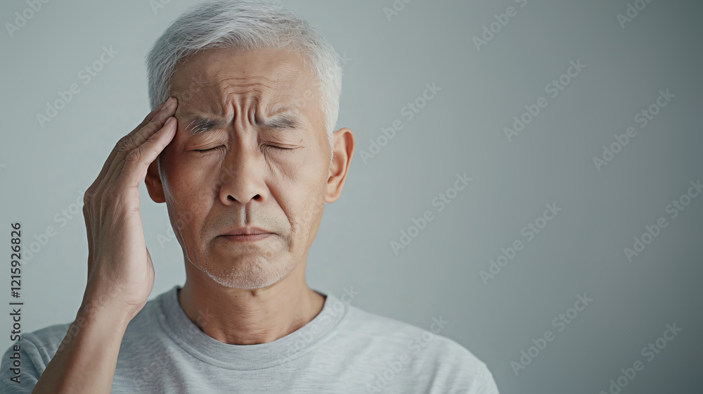Older Asian men have headaches Older Asian men have headaches