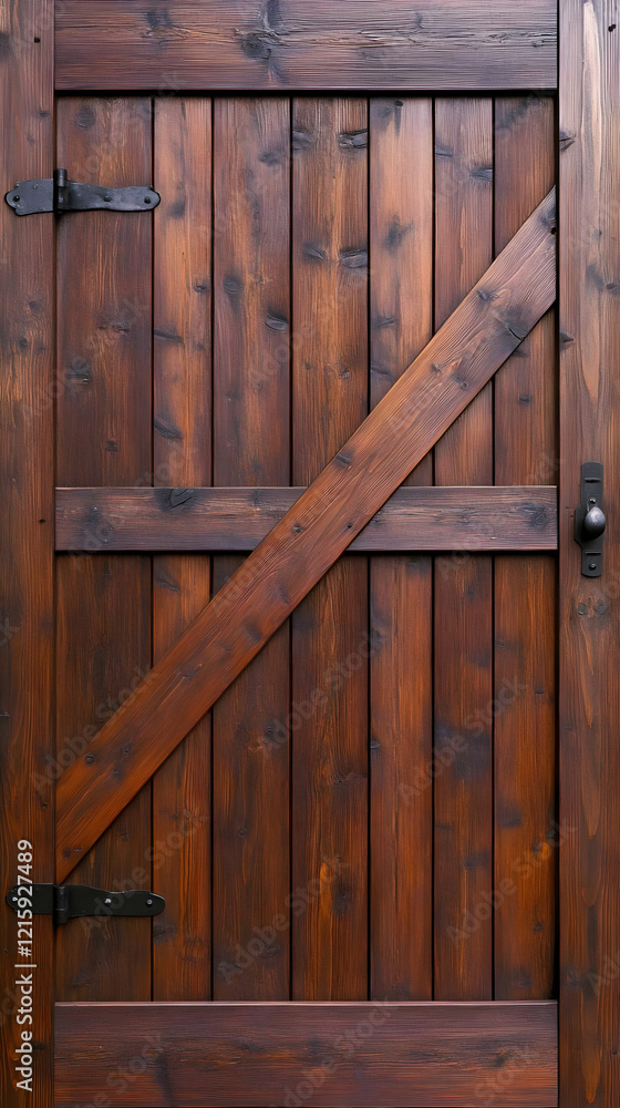 Dark Wood Door Rustic Illustration