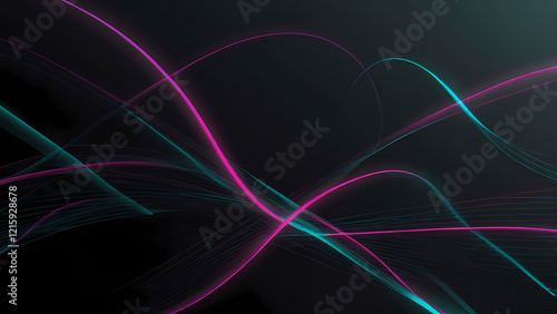 Modern Neon Glow Wallpaper with Teal and Pink Lights
