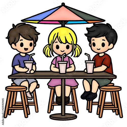 children in cafe
