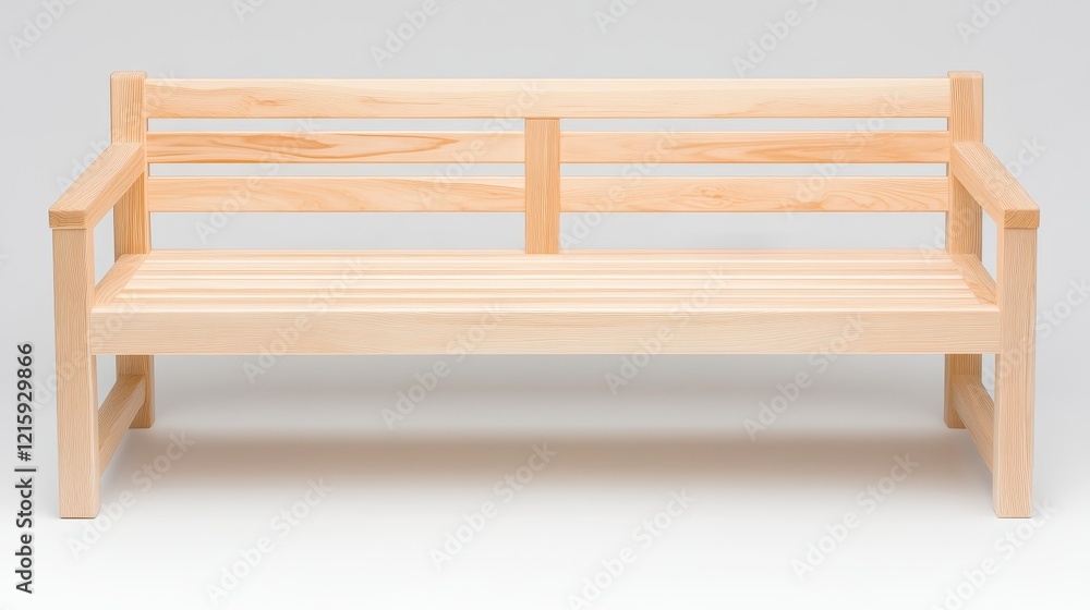 Simple Wooden Bench Design, Light Wood, Minimalist Style Simple Wooden Bench Design, Light Wood, Minimalist Style