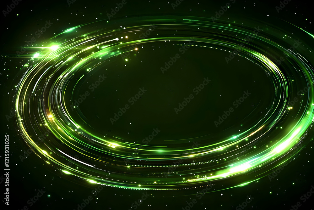 Obraz premium Abstract Green Glowing Swirls Background