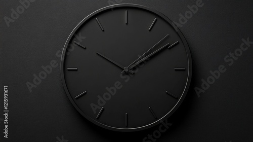 Wallpaper Mural Sleek Black Clock on Dark Background Minimalist Design Torontodigital.ca