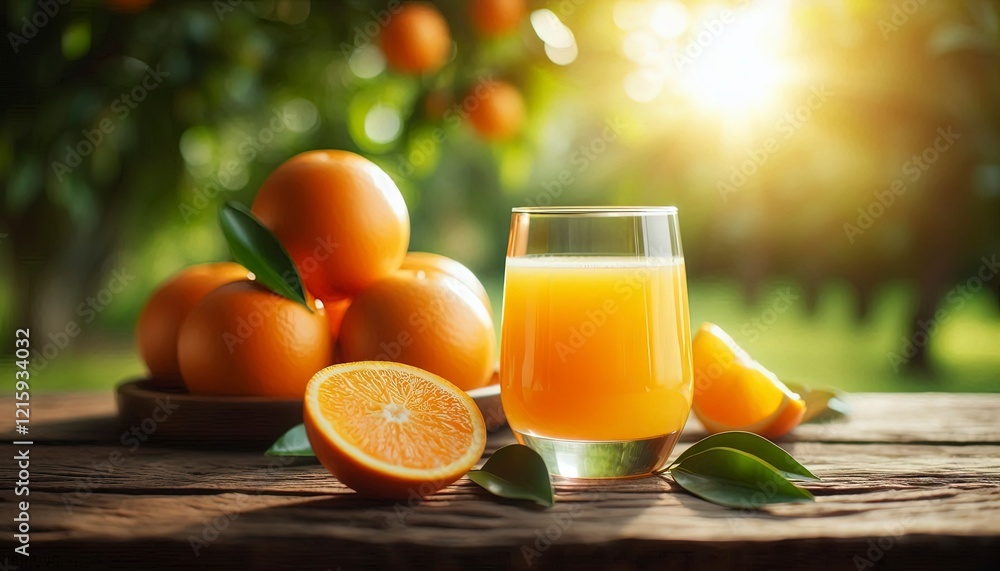 Naklejka premium fresh orange juice Photography. generative AI