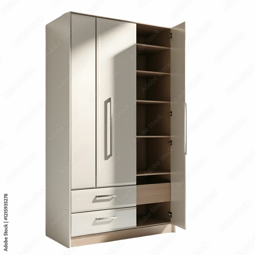 A pleasant Cupboard wardrobe on the white background A pleasant Cupboard wardrobe on the white background