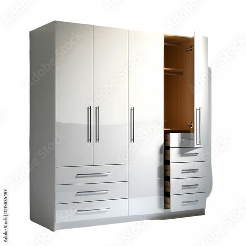 A pleasant Cupboard wardrobe on the white background