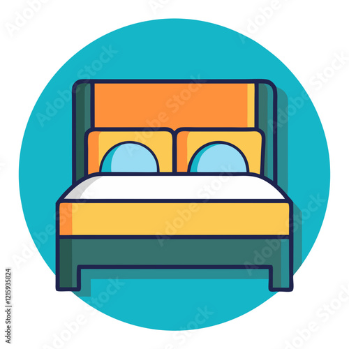 double bed icon design