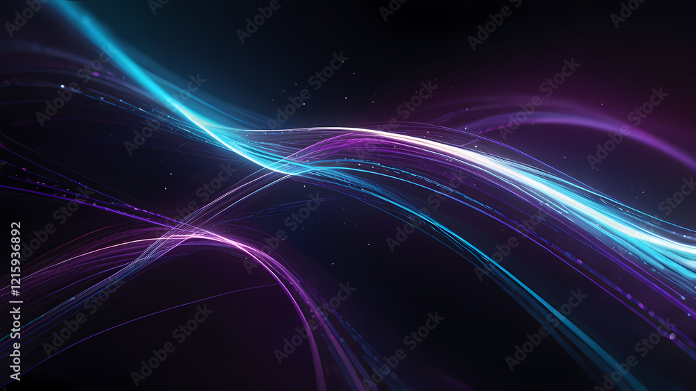 A futuristic abstract background featuring flowing lines of light in vibrant colors, such as blue, purple, and white, intertwining against a dark gradient background A futuristic abstract background featuring flowing lines of light in vibrant colors, such as blue, purple, and white, intertwining against a dark gradient background