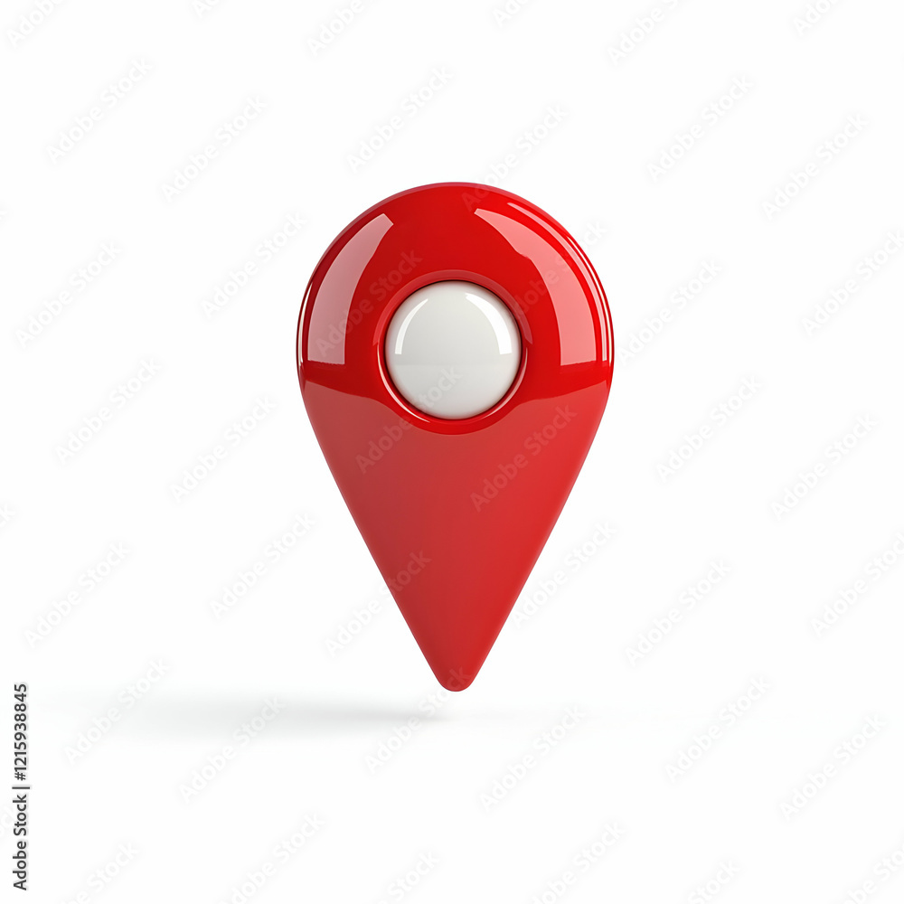 Red 3D Map Pointer Illustration Red 3D Map Pointer Illustration