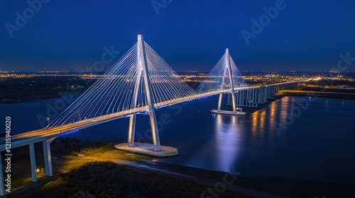 Night View of Talmadge Memorial Bridge, Savannah, Georgia