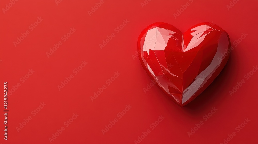 A shiny red heart rests on a smooth red surface, symbolizing love and affection in a minimalist design. A shiny red heart rests on a smooth red surface, symbolizing love and affection in a minimalist design.