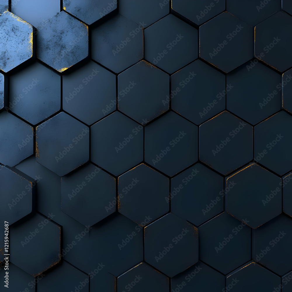 Dark Hexagon 3D Abstract Background Dark Hexagon 3D Abstract Background