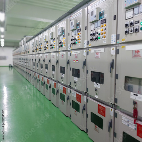 Electrical control cabinet in industrial system.
