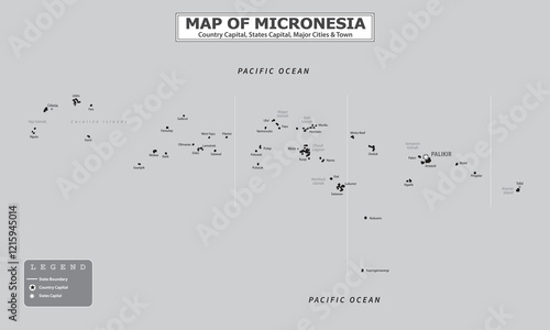 Australian Countries Geography Political map. Political map of country with capital, province or state capital, major cities and town.