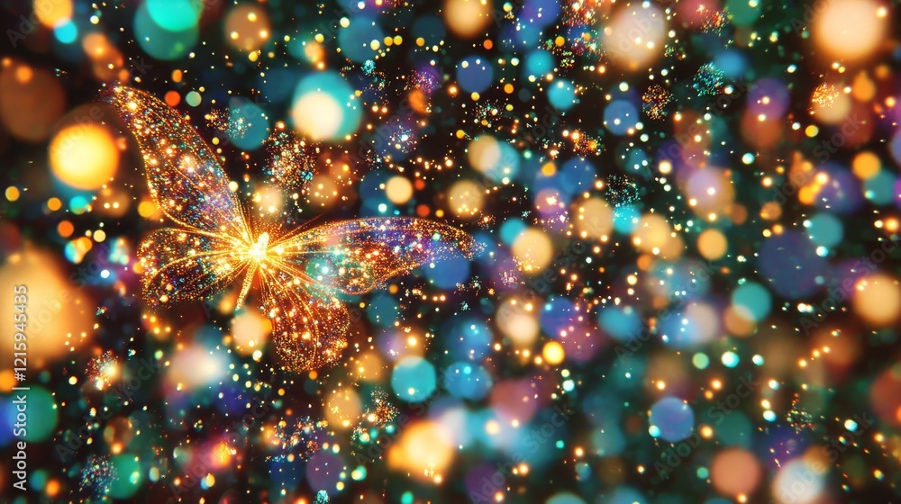 Sparkling Butterfly in a Festive Lightscape Sparkling Butterfly in a Festive Lightscape