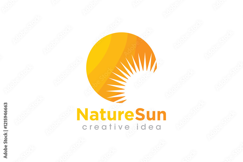 Obraz premium Creative Sun Concept Logo Design Template