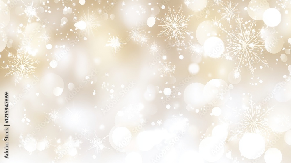 Sparkling Festive Background with Glittering Snowflakes Sparkling Festive Background with Glittering Snowflakes