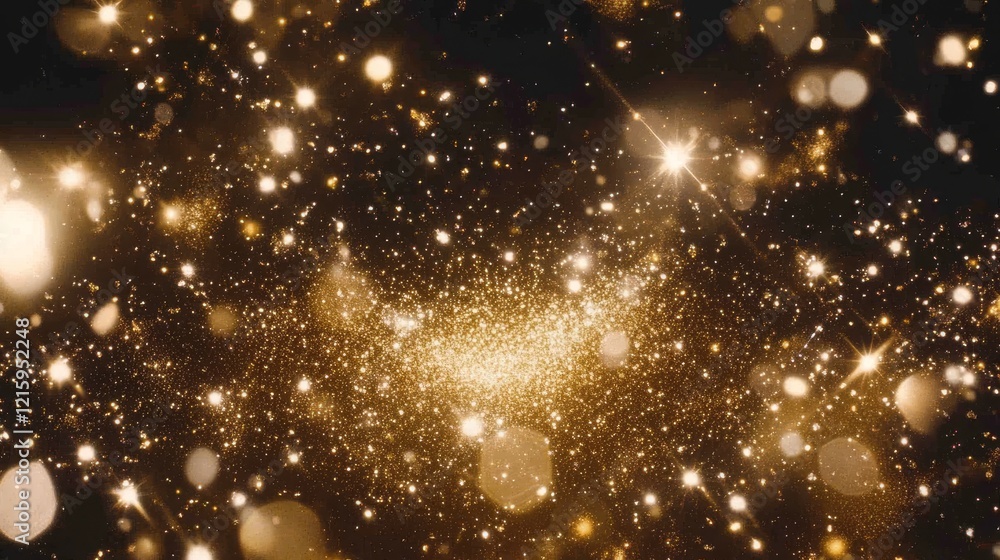 Sparkling Golden Galaxy Cosmic Dust Background Sparkling Golden Galaxy Cosmic Dust Background